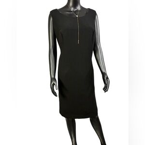 Jessica Howard Black Sleeveless Midi Sheath Dress